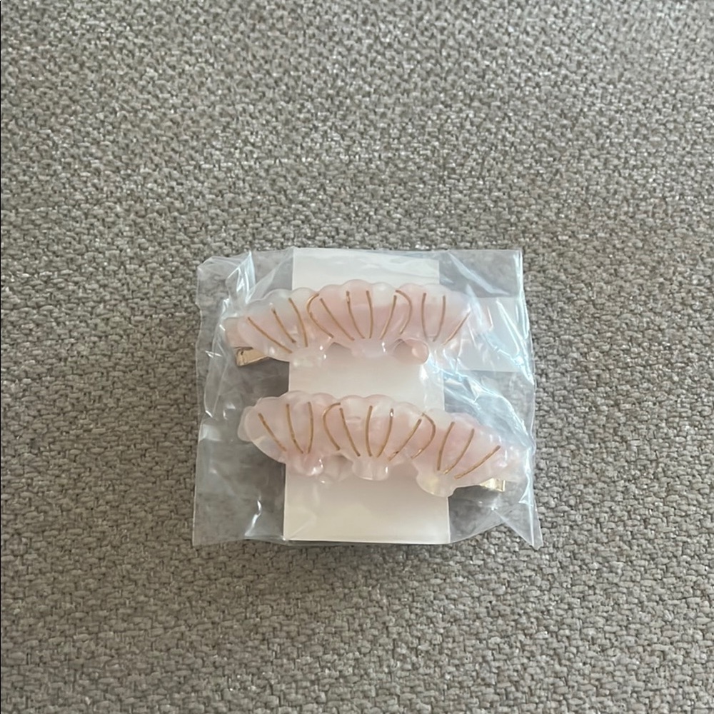 Pink Shell Hair Clips